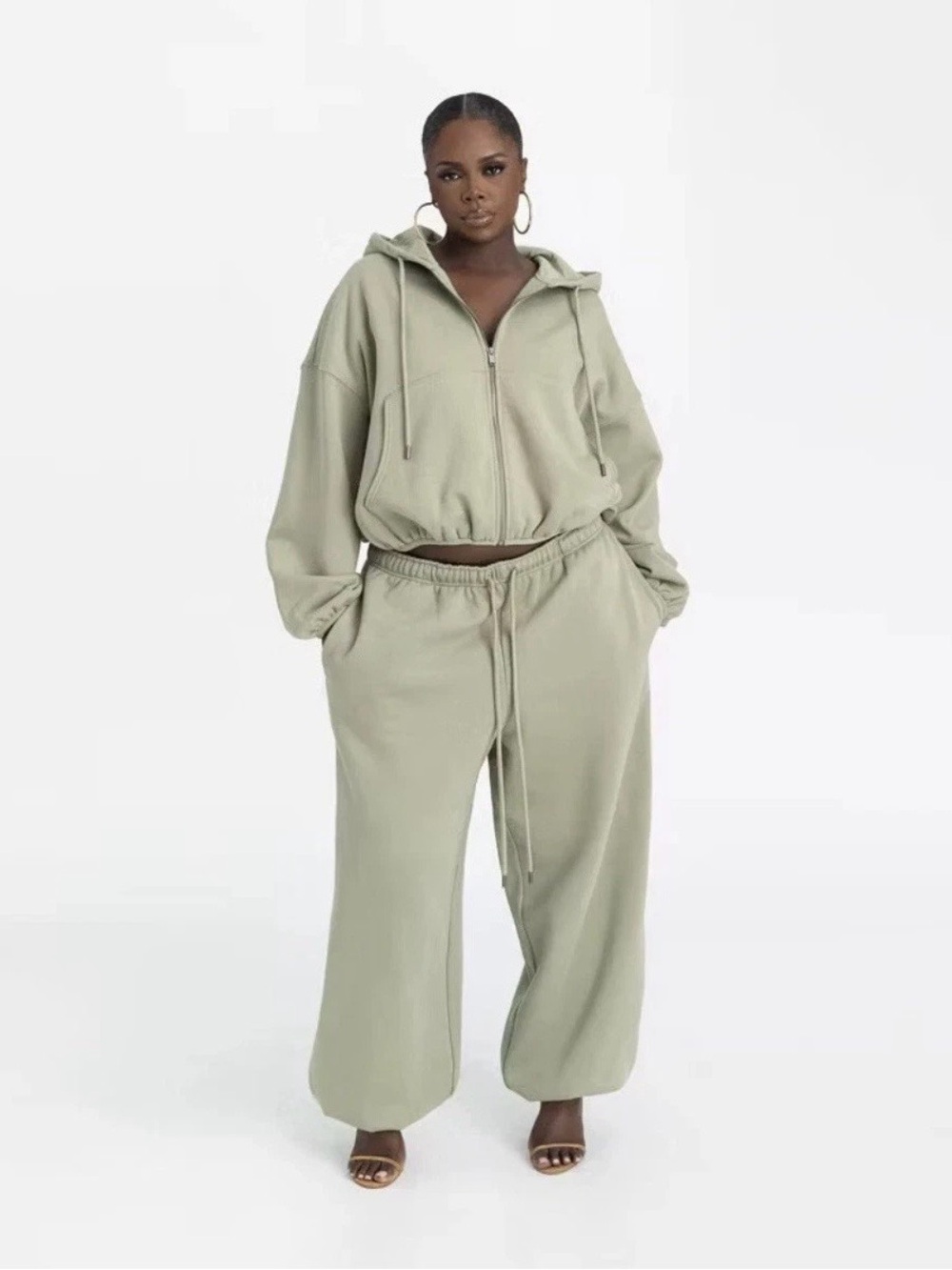 KBB by KAHLANA Women's High-Rise Straight Leg 'The Dwayne Sweats' - Olive Sz 2x